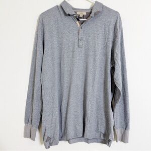 Burberry Mens long sleeve collared grey Henly shirt